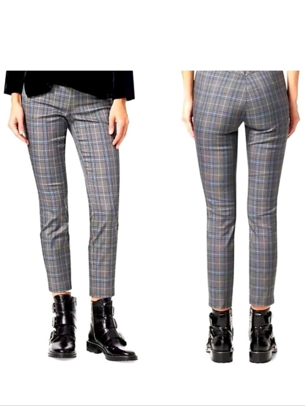 rag & bone Simone Plaid Straight Leg Cropped Trousers Women's Size 4